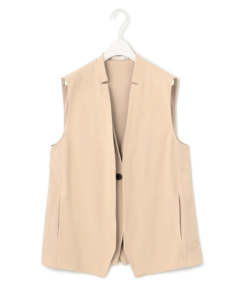 ICB 【接触冷感・UVカット・洗える】 T/Rドライリネン ジレ 