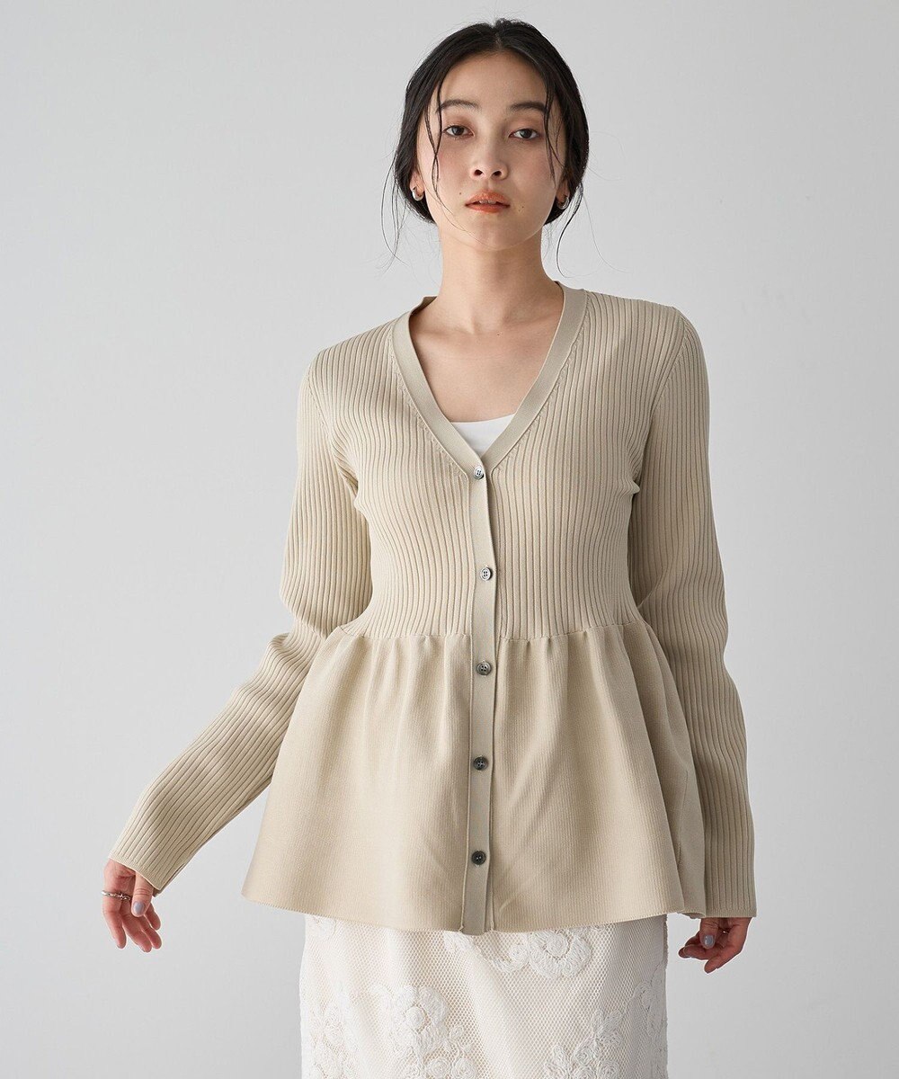 YECCA VECCA ペプラムカーディガン 