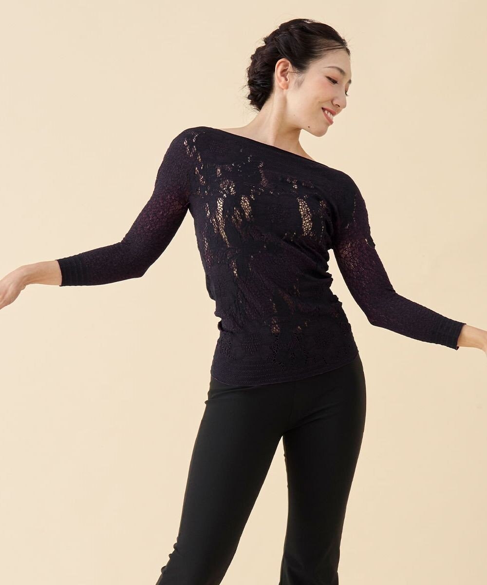 Chacott 【ノーソーイングニット】リバーシブルボートネックトップ 