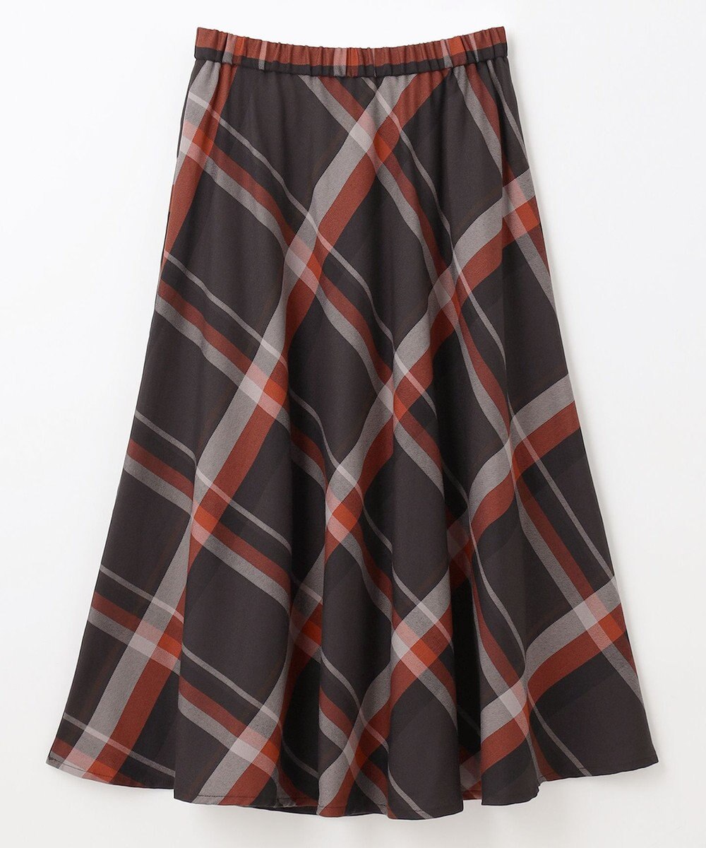 ANY L 【親子連動/洗濯機可能/ウエストゴム】チェックフレアスカート 