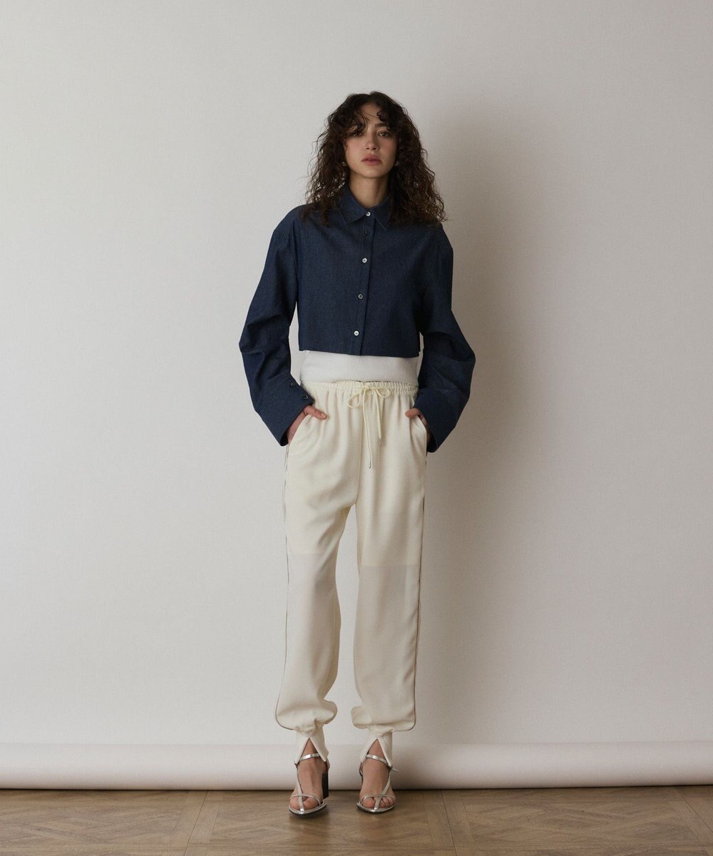 GRACE CONTINENTAL タックスリーブデニムシャツ 