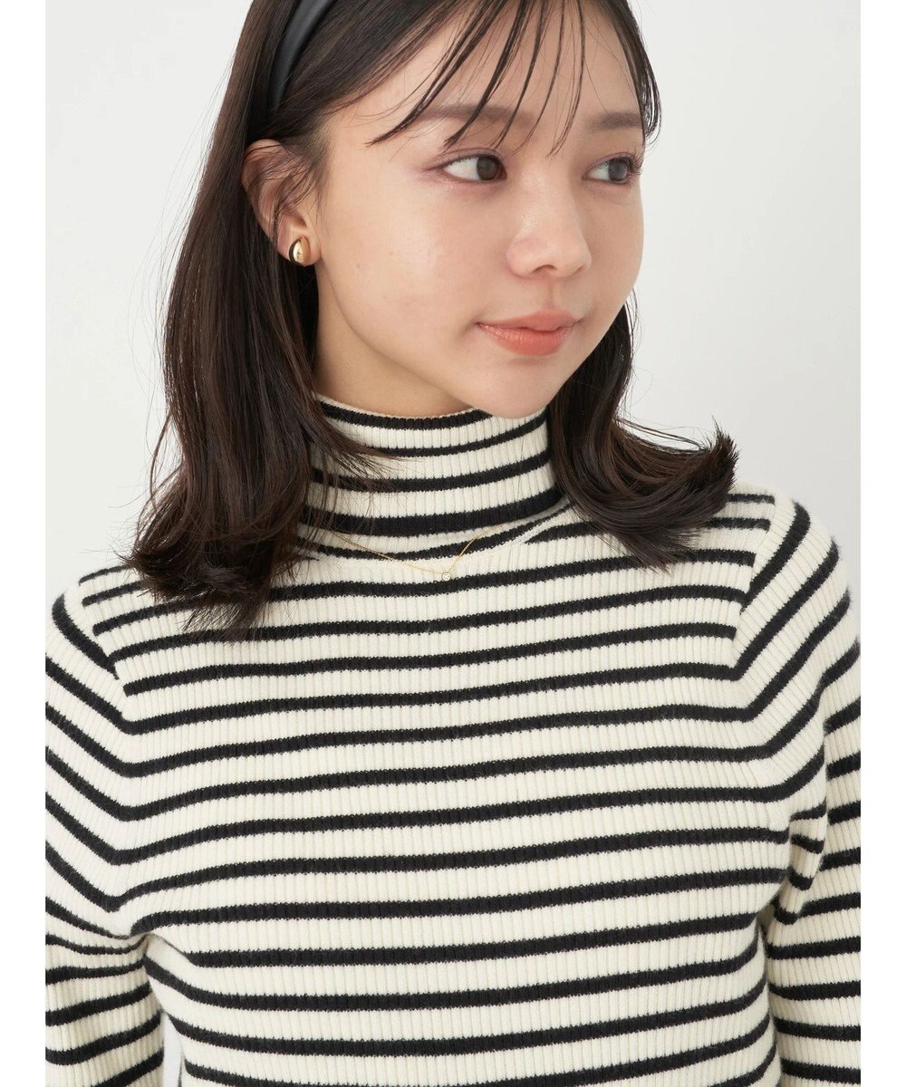 earth music&ecology やわらかタッチリブタートルネックプルオーバー 