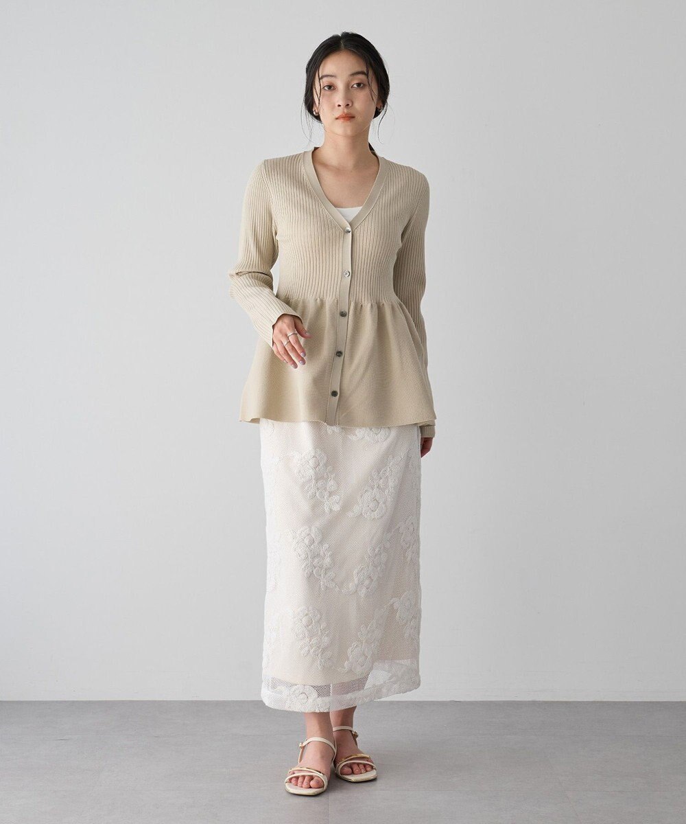 YECCA VECCA ペプラムカーディガン 