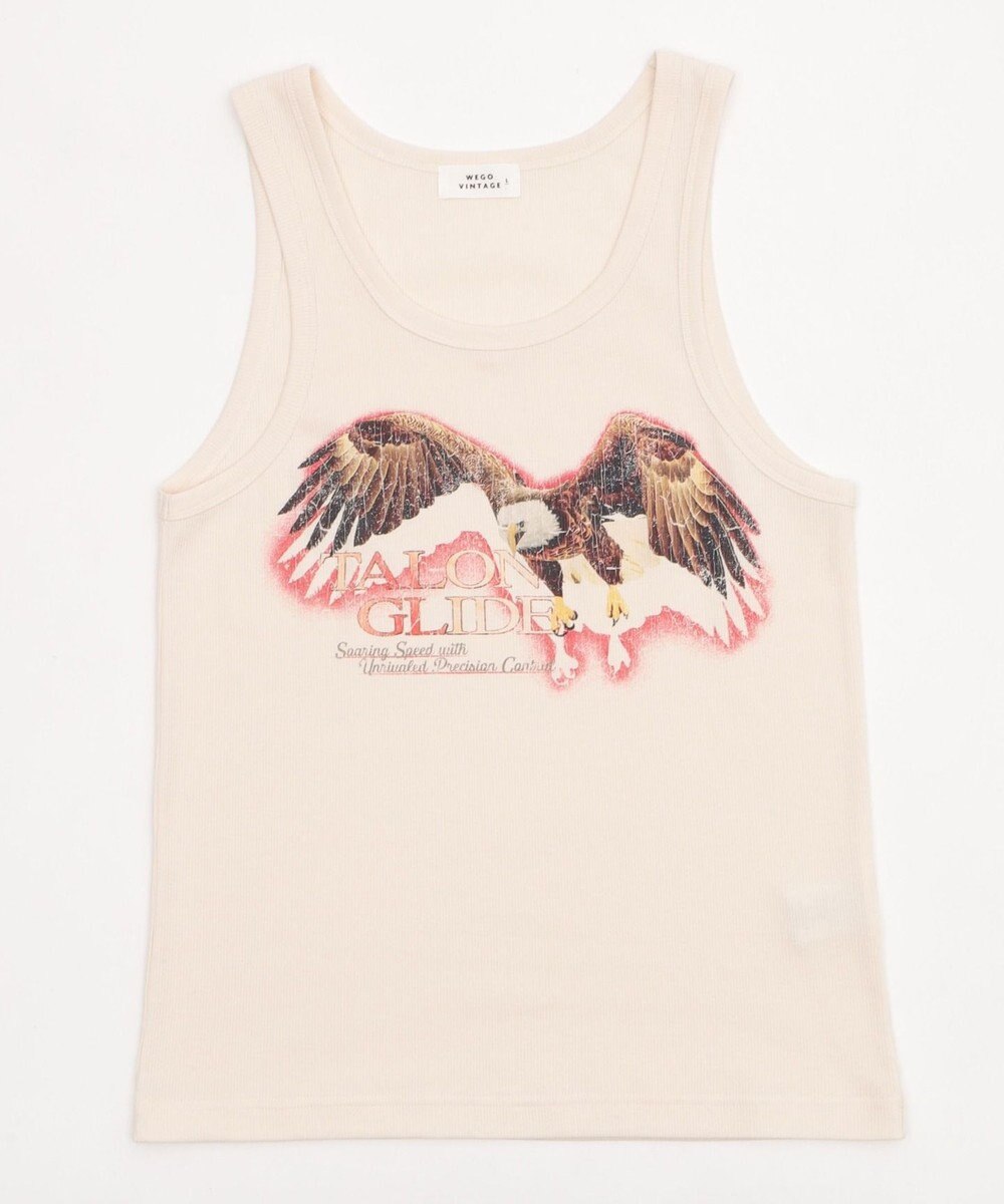 WEGO グラフィックリブタンクトップ 