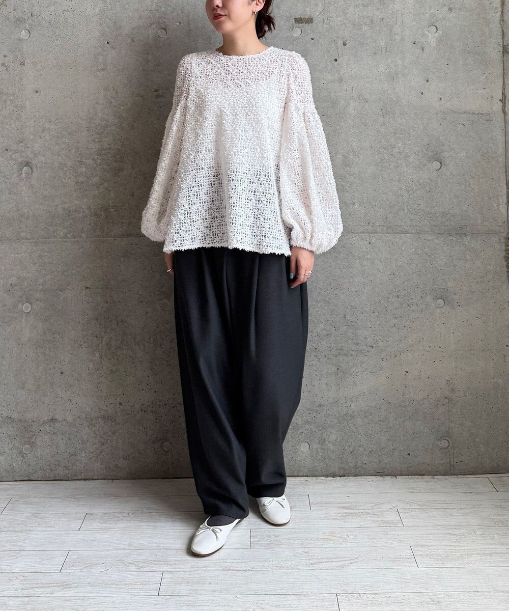 #Newans 【洗える】スラントフロントコクーンパンツ 