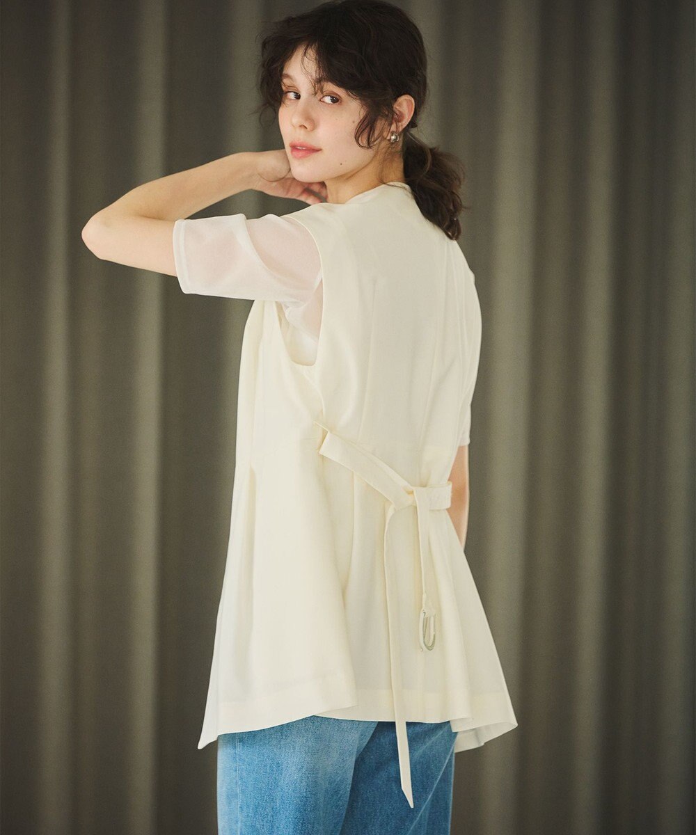 #Newans 【洗濯機可能/ストレッチ】ペプラムジレ 