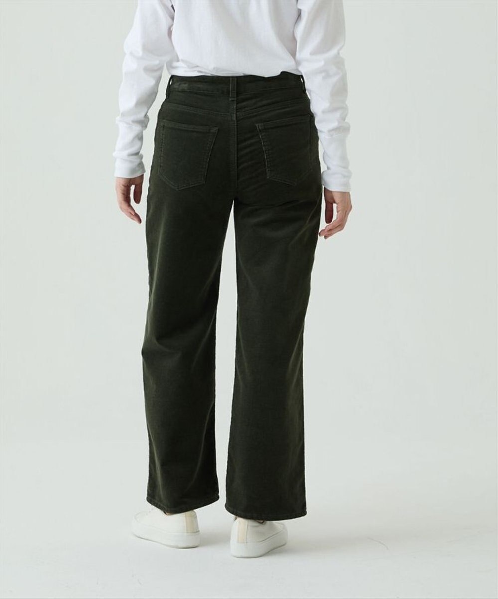 caqu ワイドフィット 裏起毛コーデュロイパンツ 