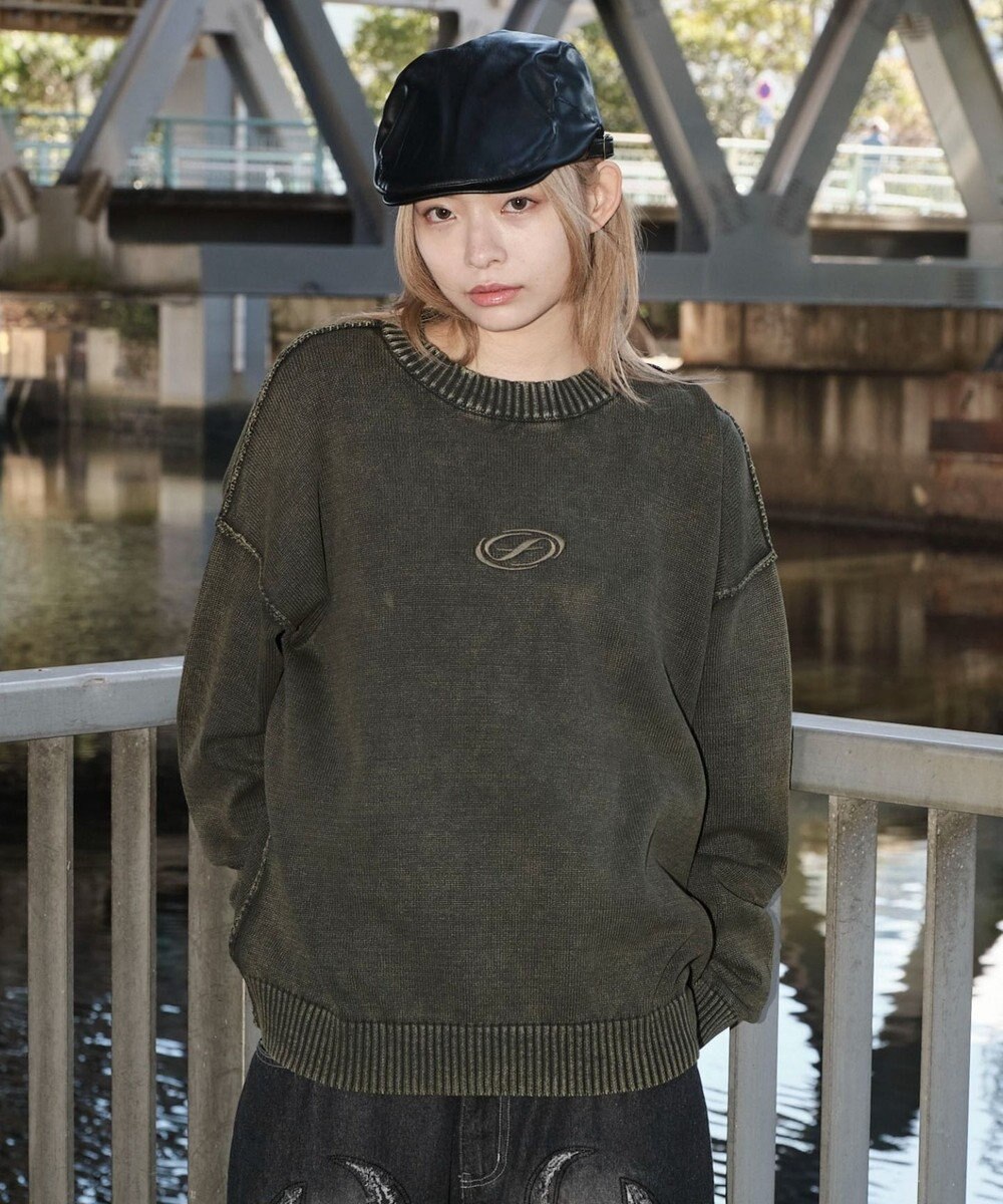 WEGO 【ユニセックス着用ITEM】ピグメントロゴニットプルオーバー 