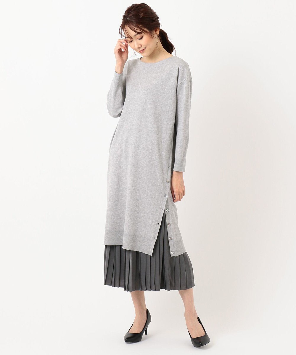 J.PRESS LADIES 【洗える】ワンピ＋プリーツスカート ツインセットワンピース 