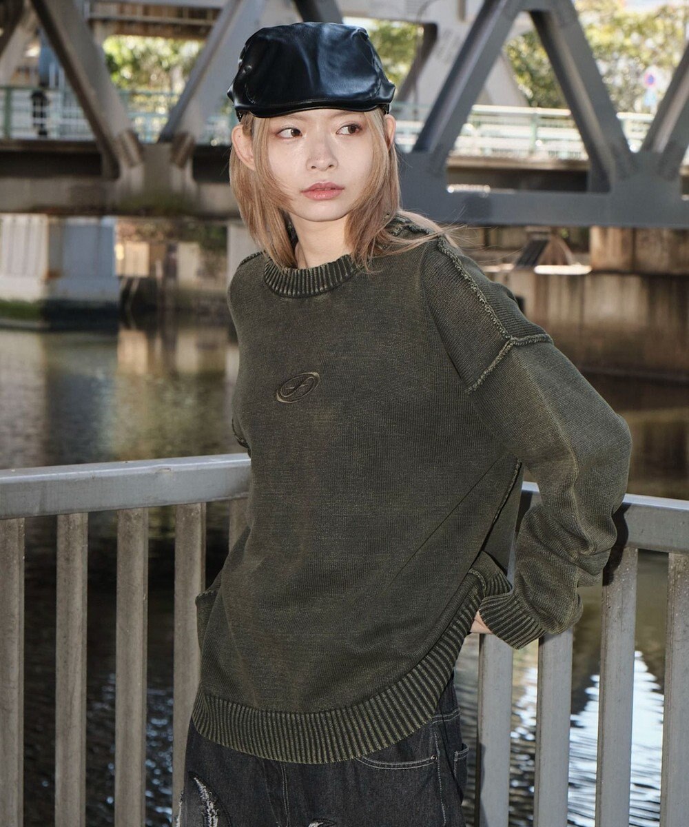 WEGO 【ユニセックス着用ITEM】ピグメントロゴニットプルオーバー 