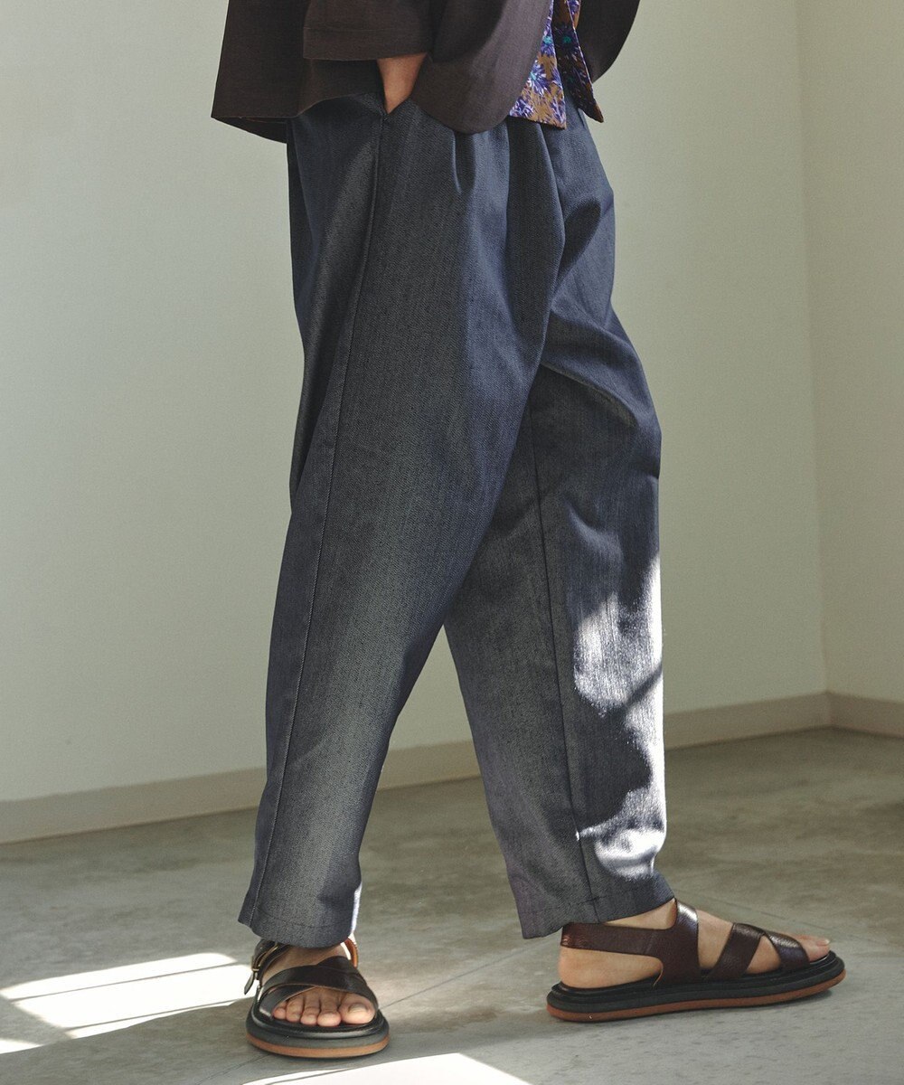 UNFILO MENS 【新色追加】FINE MOVE デニム イージーギャザーパンツ [24年商品] 