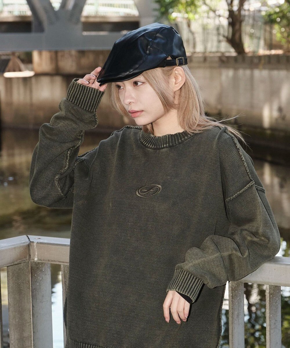 WEGO 【ユニセックス着用ITEM】ピグメントロゴニットプルオーバー 