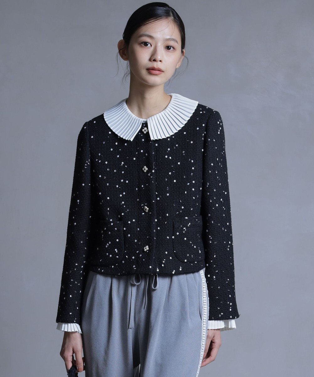 組曲 S ライトデシン プリーツブラウス 