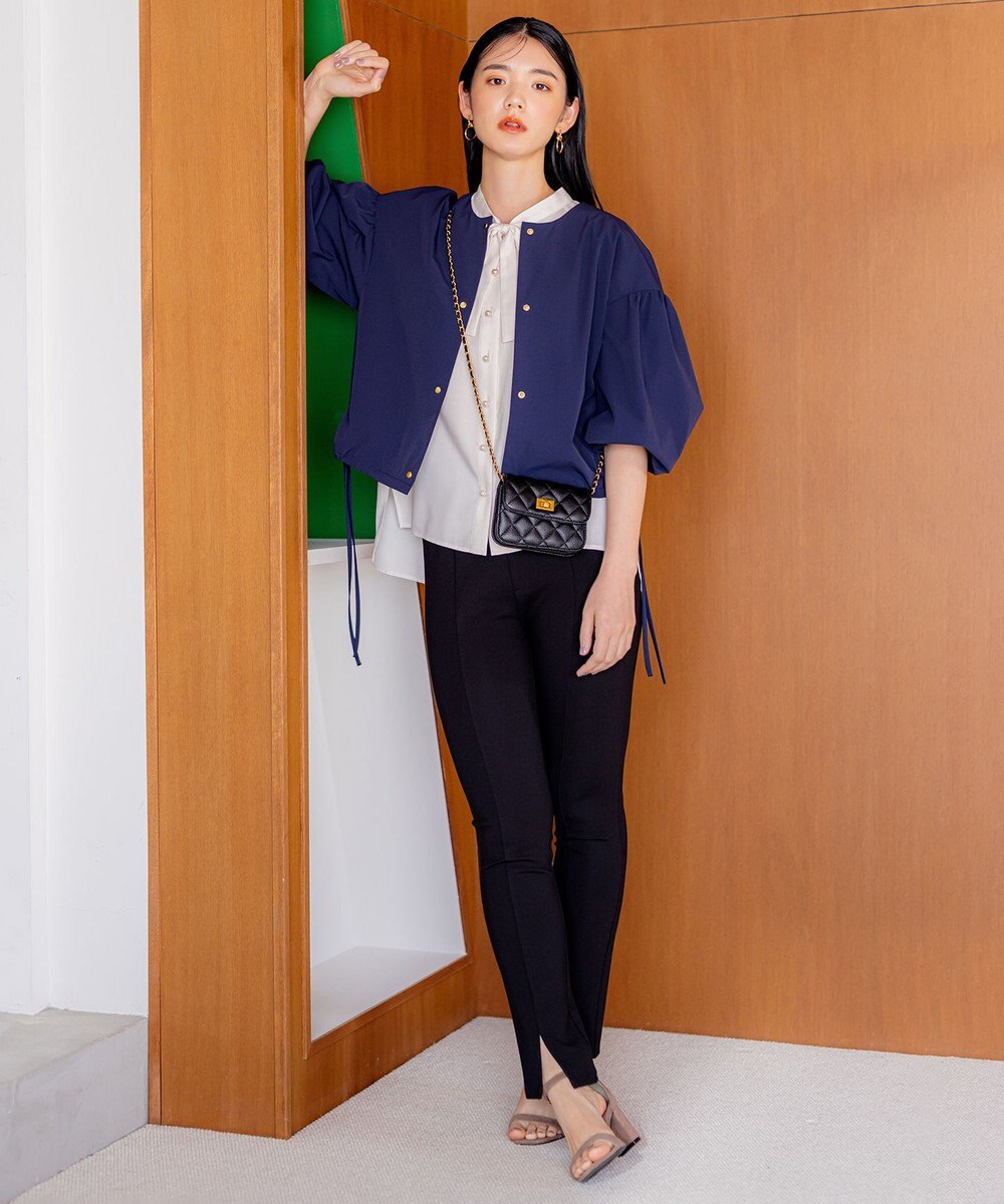 組曲 【洗える・イージーケア】シアーカルゼ ボウタイ ブラウス 