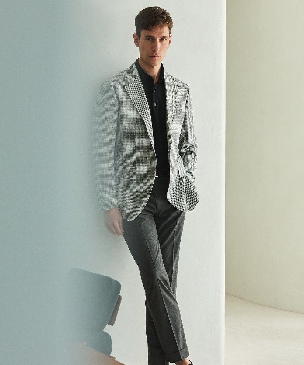 GOTAIRIKU 【尾州】ストレッチメッシュジャケット_千鳥格子柄 