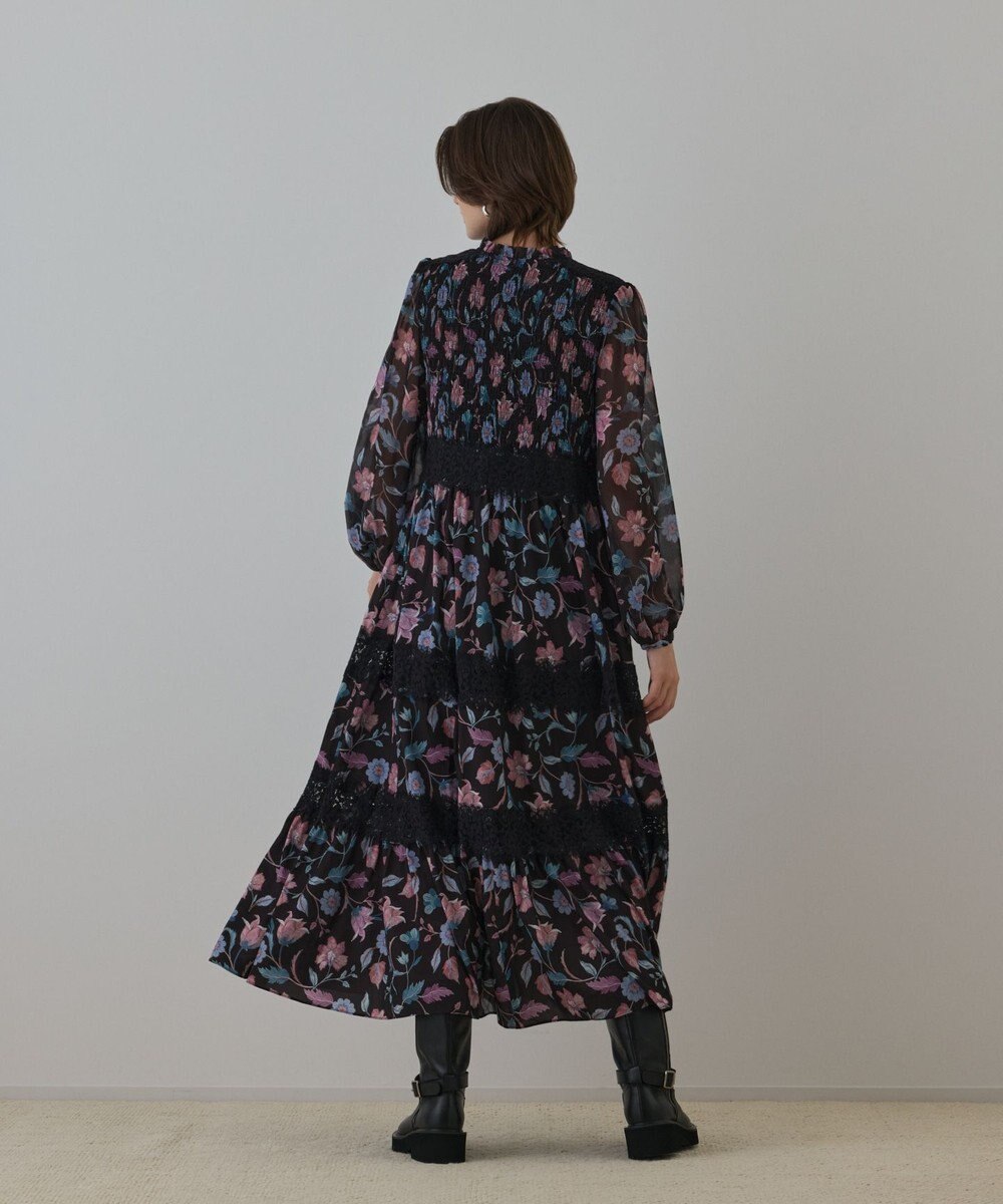 GRACE CONTINENTAL サラサプリントティアードワンピース 