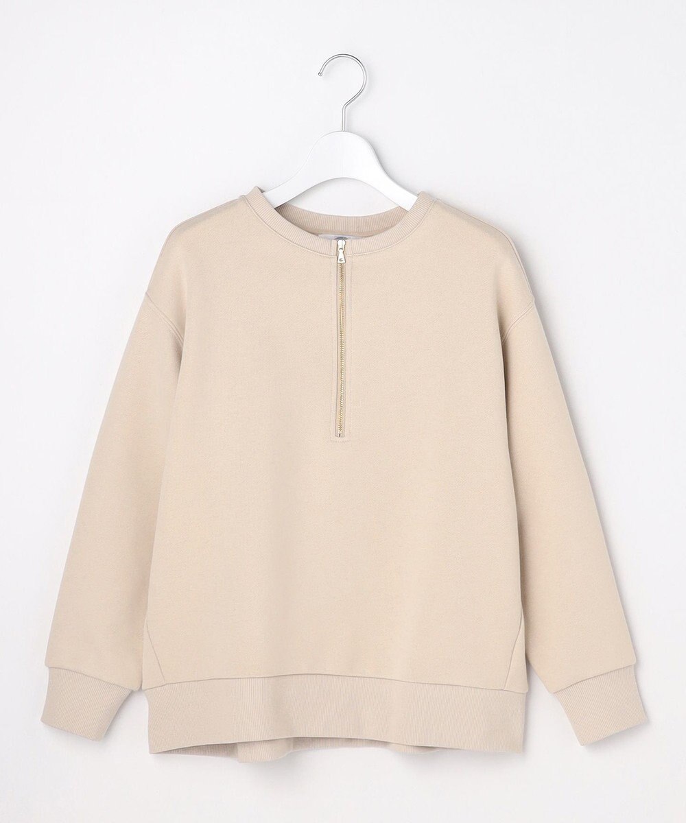 J.PRESS LADIES L 裏毛 ハーフジップ プルオーバー 