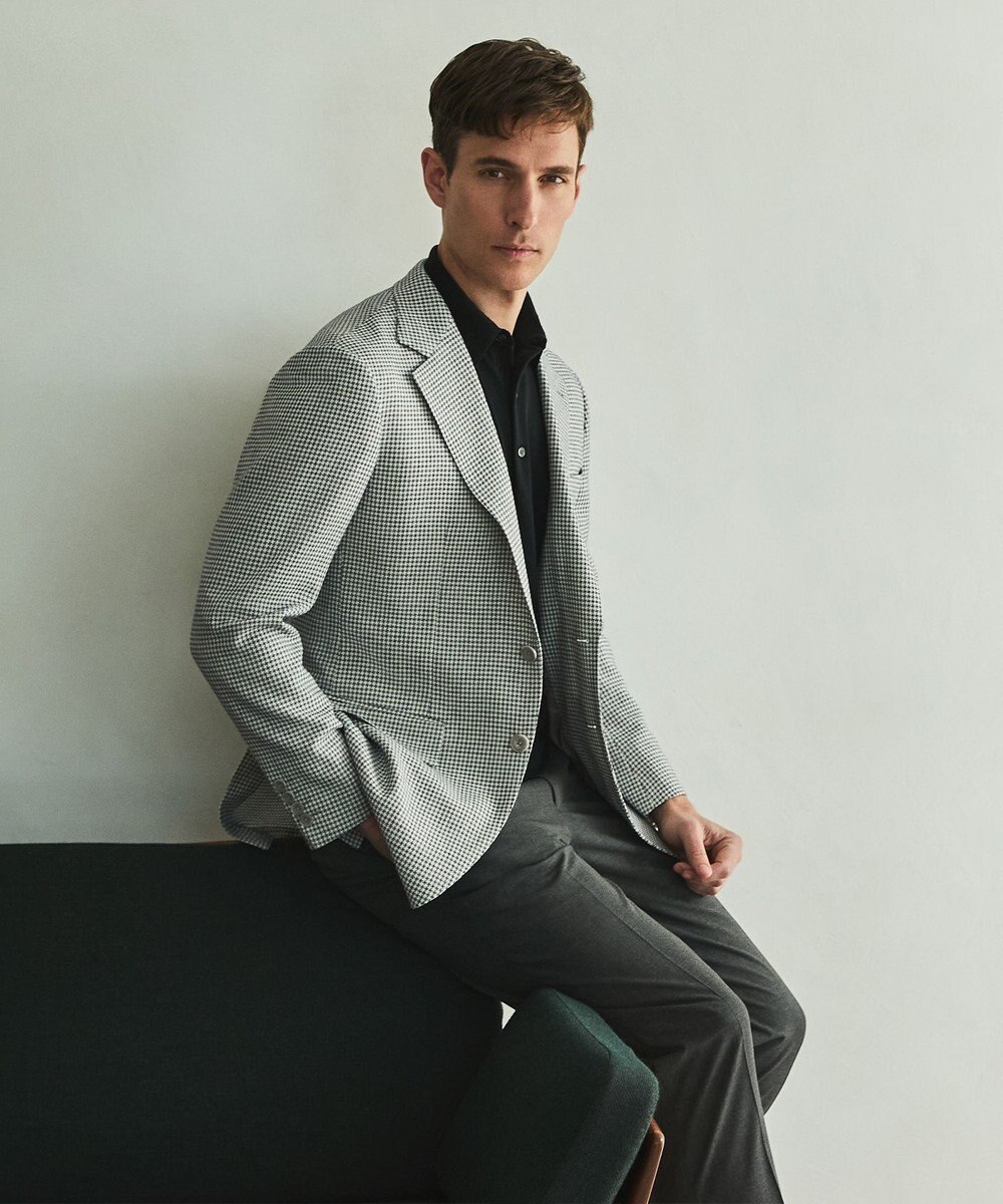 GOTAIRIKU 【尾州】ストレッチメッシュジャケット_千鳥格子柄 