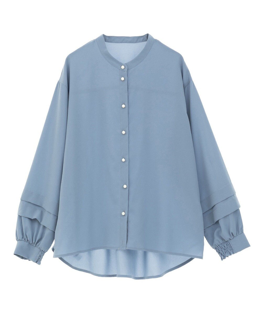 YECCA VECCA 2way裾アレンジパール釦ブラウス 