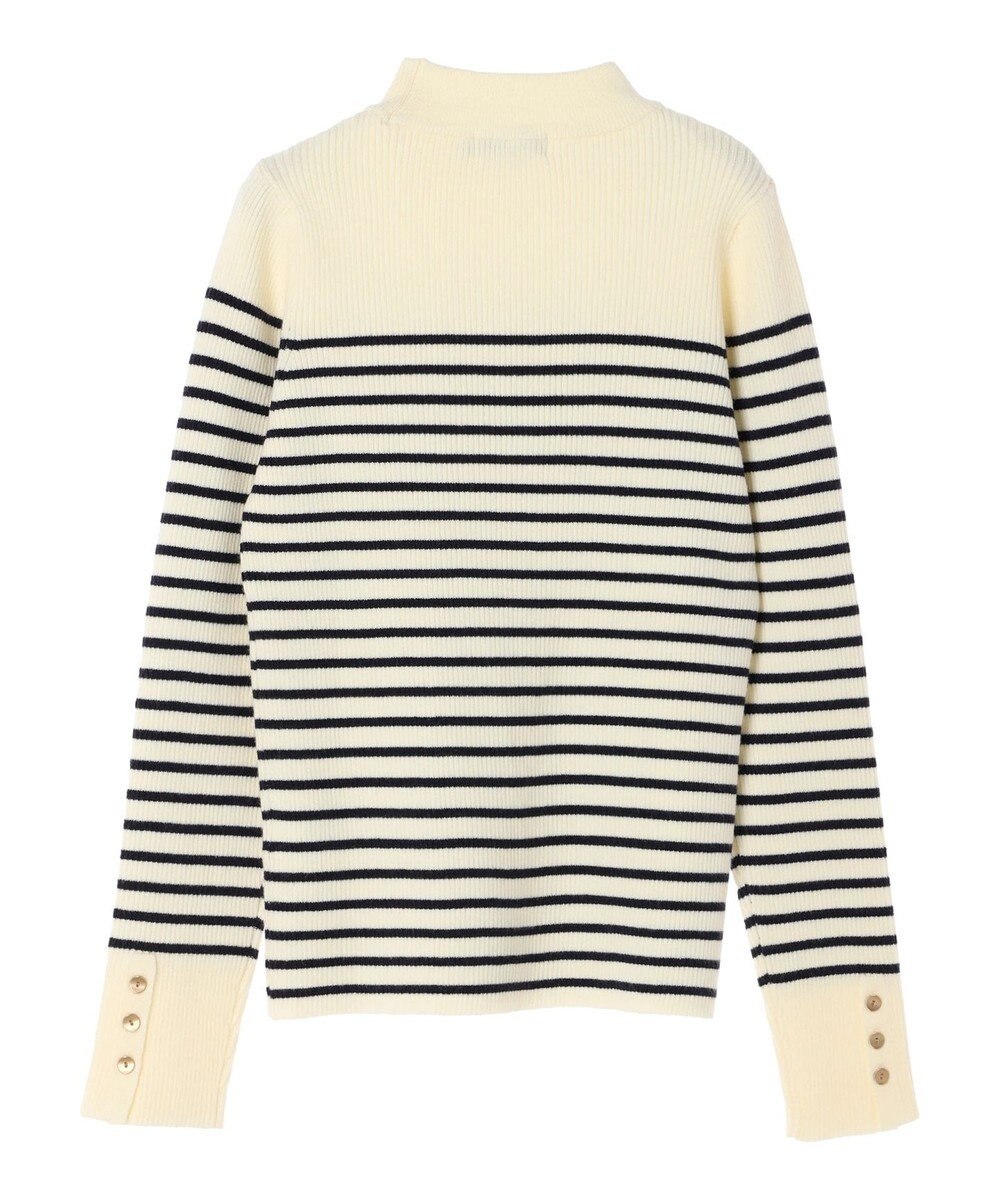 earth music&ecology ゴールド釦スリーブリブプルオーバー 