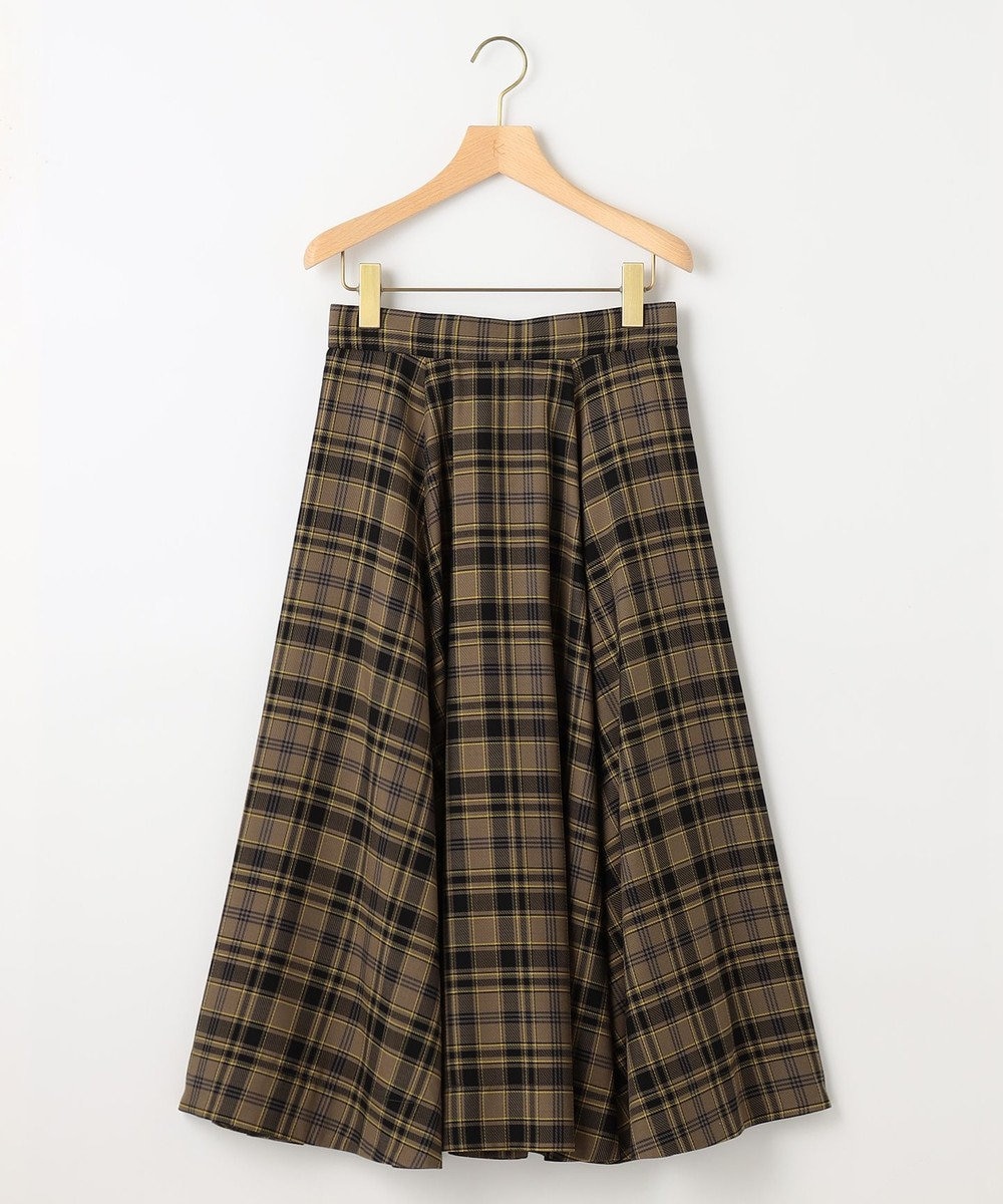組曲 L シアーツイルチェック フレアスカート 