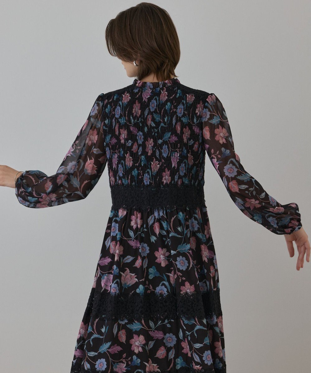 GRACE CONTINENTAL サラサプリントティアードワンピース 