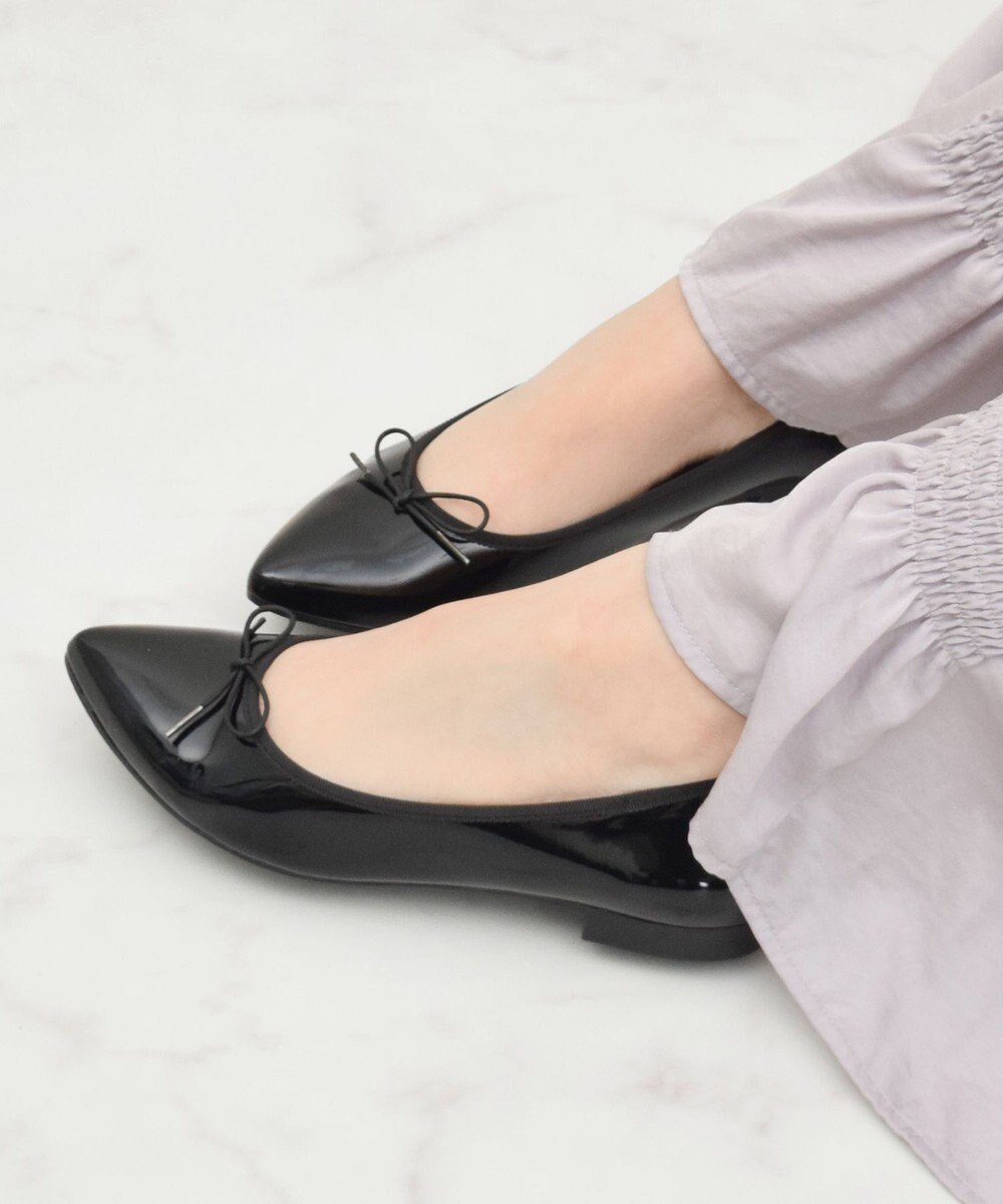 Bridget Birkin 【Bridget Birkin】ポインテッドリボンレインフラットパンプス 