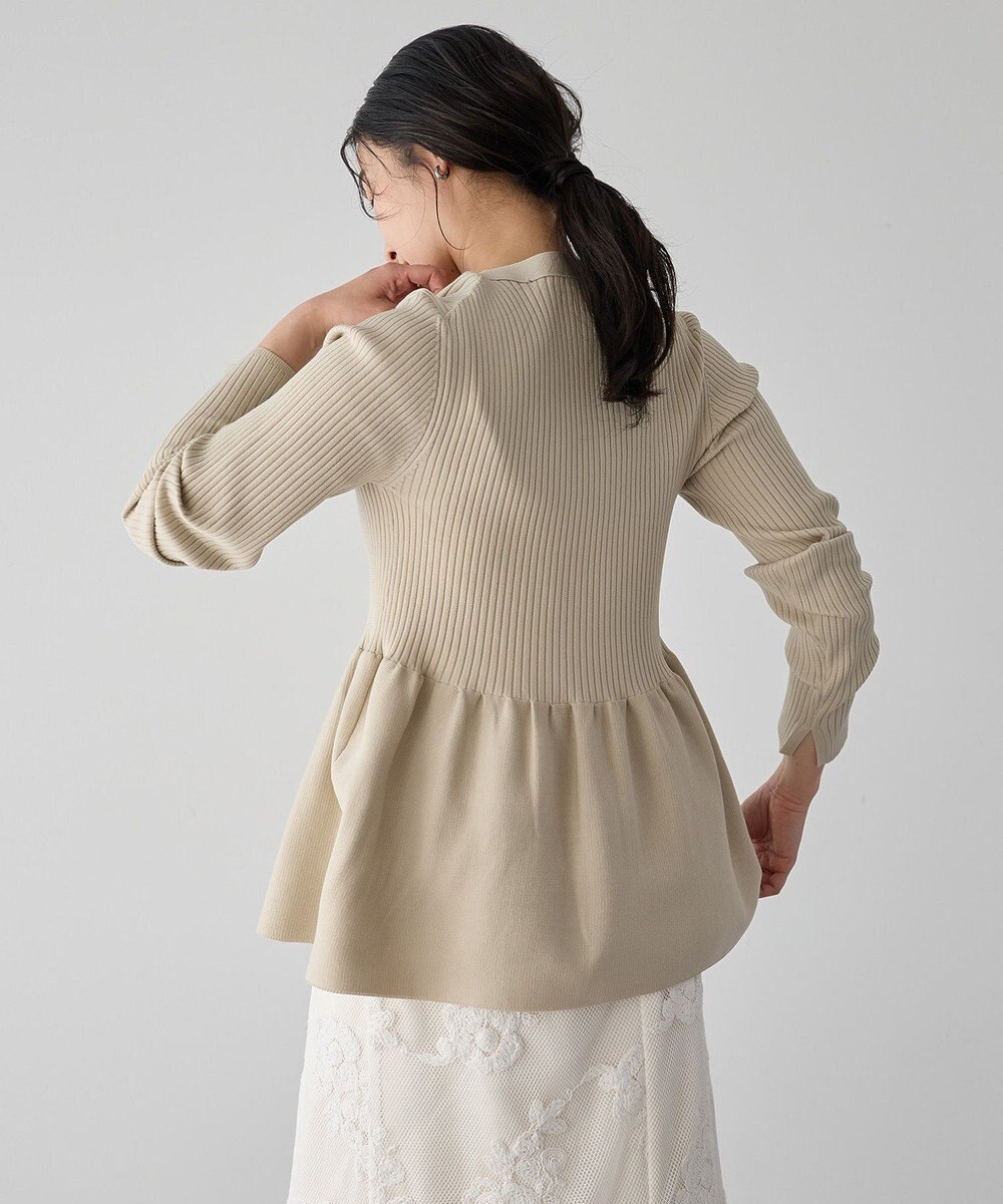 YECCA VECCA ペプラムカーディガン 