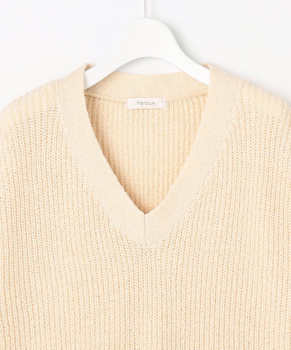 Feroux 【洗える】ツイードライクニット ベスト 