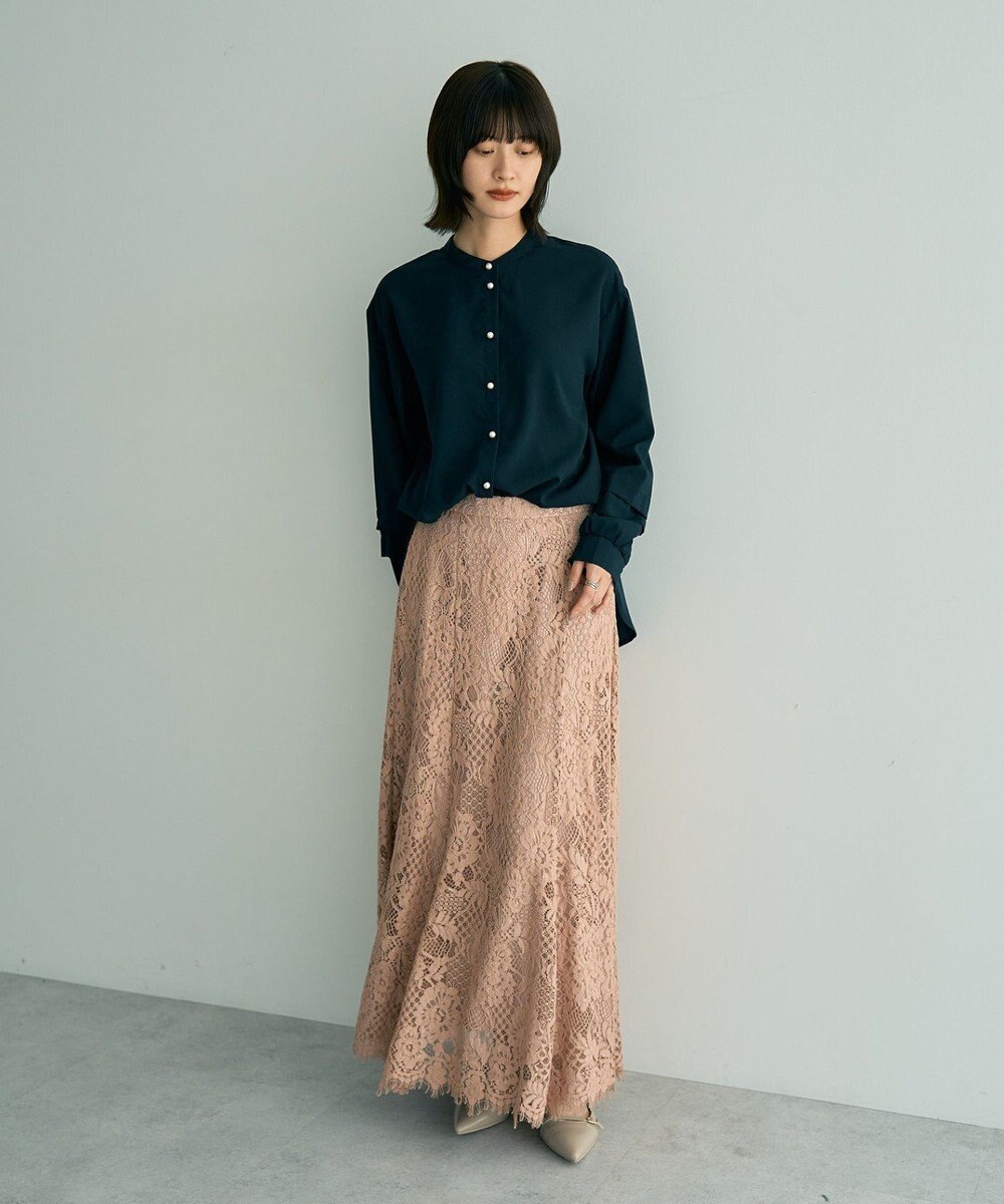 YECCA VECCA 2way裾アレンジパール釦ブラウス 