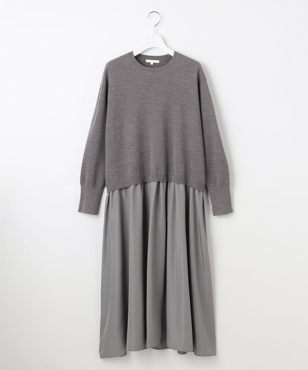 自由区 【カタログ掲載】ウールミラノ異素材 ワンピース 