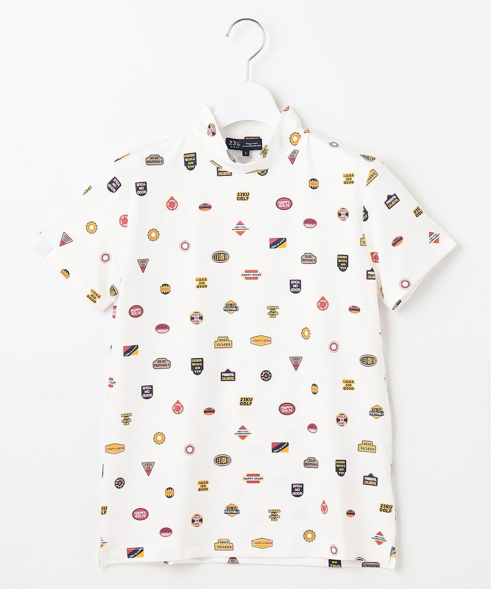 23区GOLF 【WOMEN】【吸水速乾・UVケア】ステッカープリント モックネックシャツ 