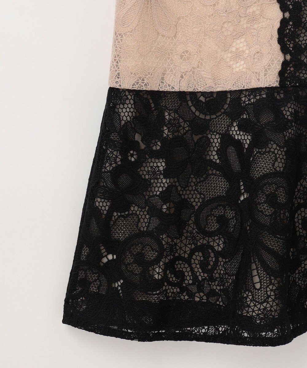 GRACE CONTINENTAL ビジュー衿レースドレス 