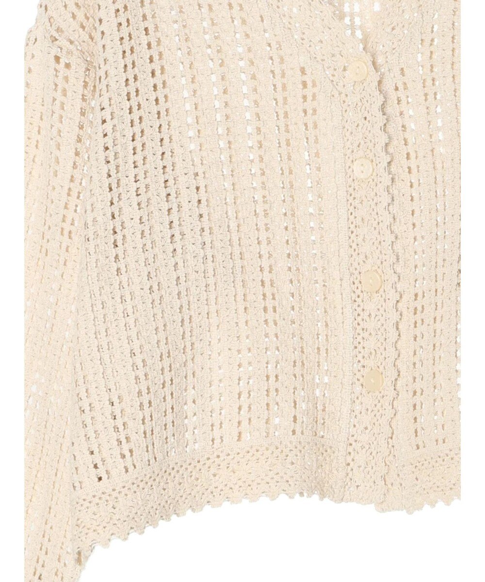 Green Parks インド綿　レース編みカーディガン 