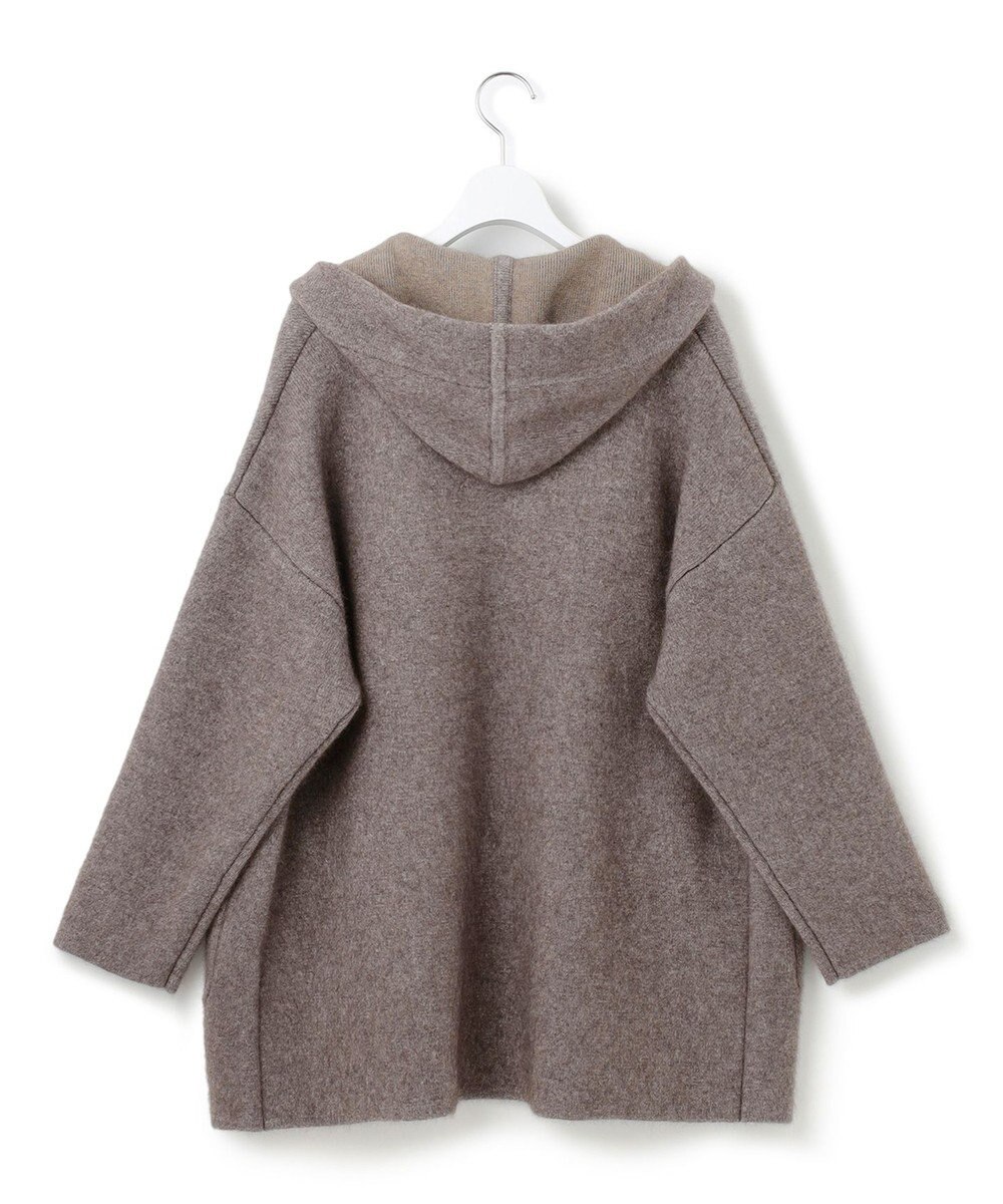 23区 【洗える】ラクーンブレンドダブルフェイス フーディー ニットカーディガン 