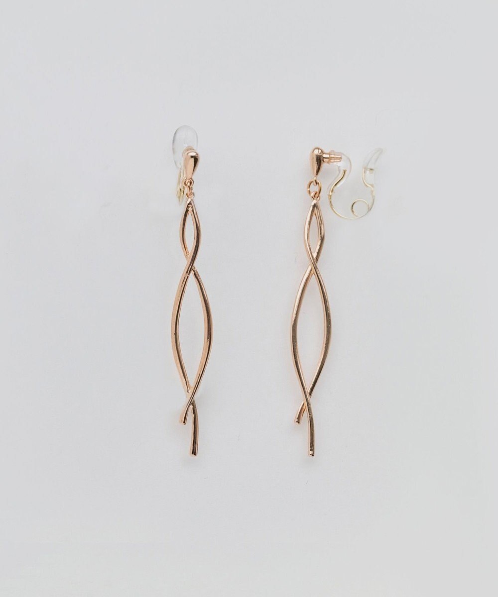 Phoebe 【痛くないシリーズ/金属アレルギー対応】スウィングクリスタルループフィットイヤリング　シャンパンゴールド 