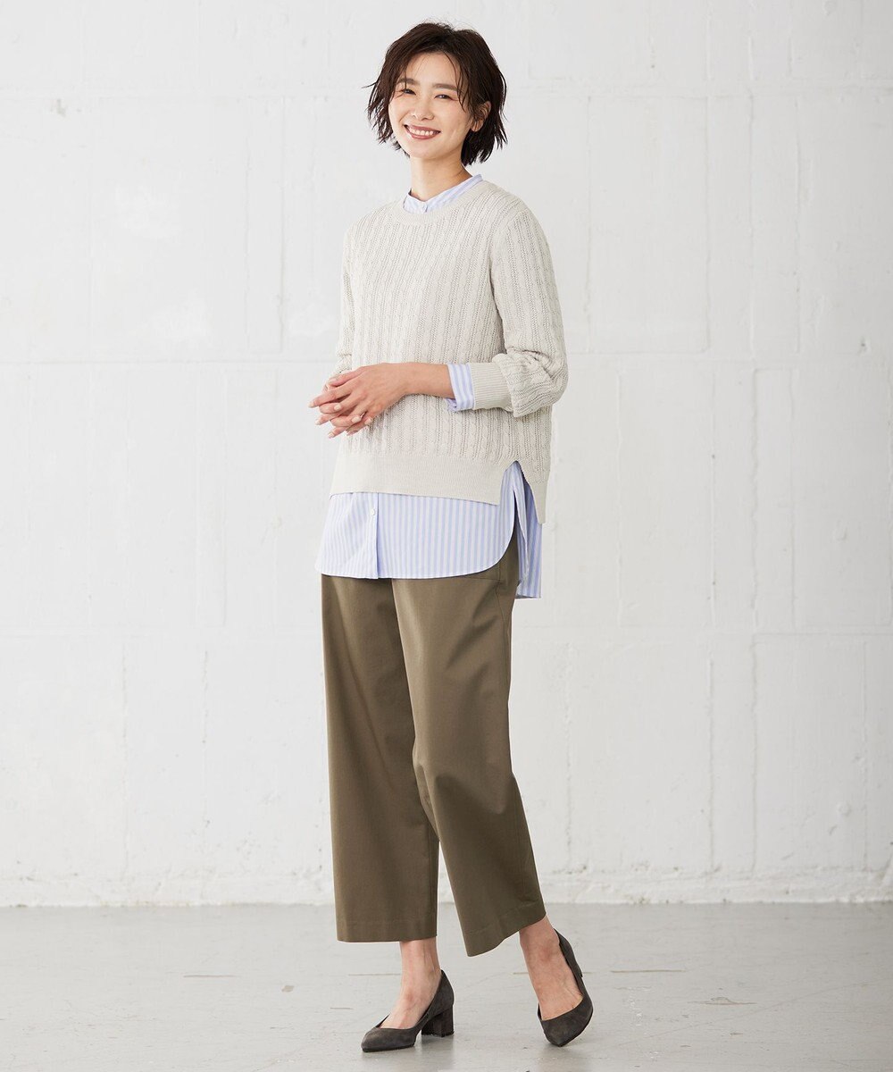 J.PRESS LADIES L 【洗える】 ギザマーセライズコットン ニット 