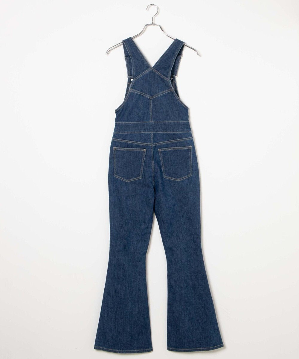 WEGO ハイウエストストレッチフレアデニムサロペット 