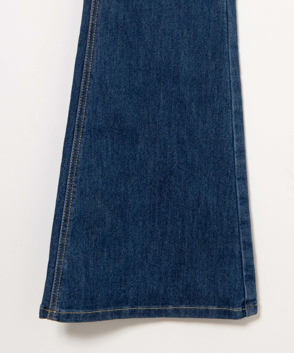 WEGO ハイウエストストレッチフレアデニムサロペット 