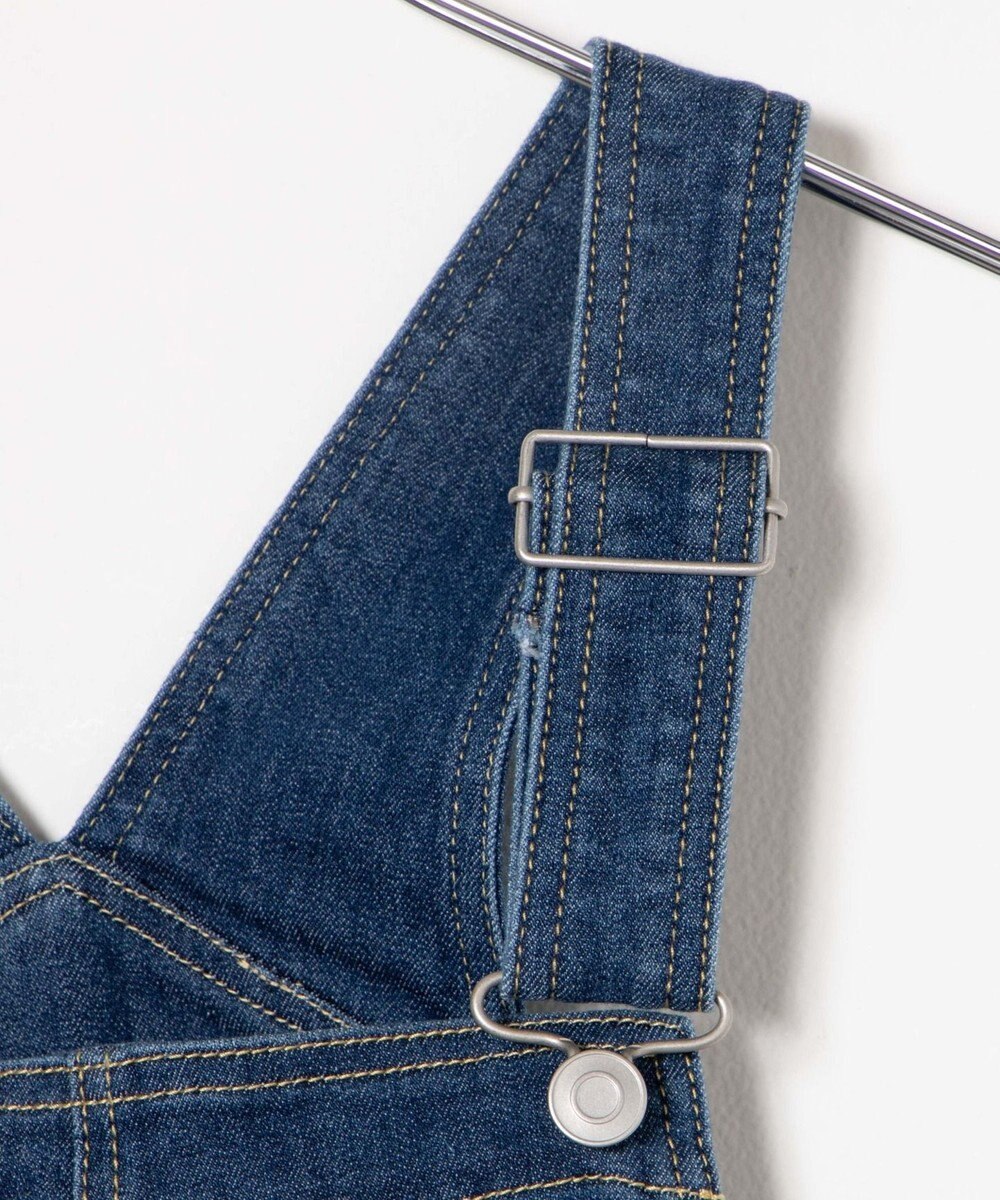 WEGO ハイウエストストレッチフレアデニムサロペット 