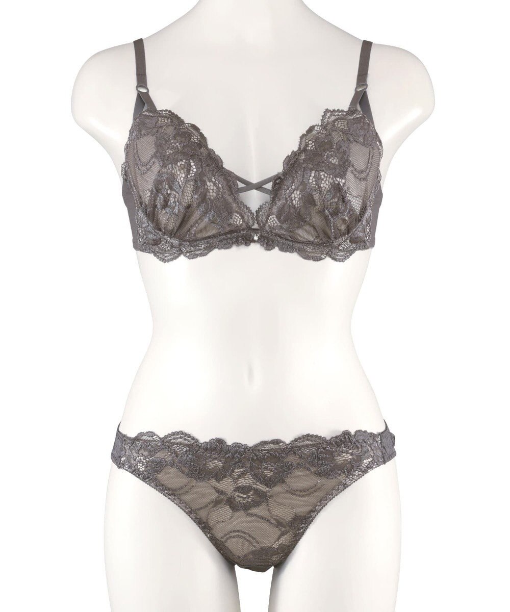 San-ai Resort（三愛水着楽園） 【WEB限定】【プチプラブラセット】純欲カラーヌーディーレーシーストリングブラ＆ショーツセット 【northerly】 