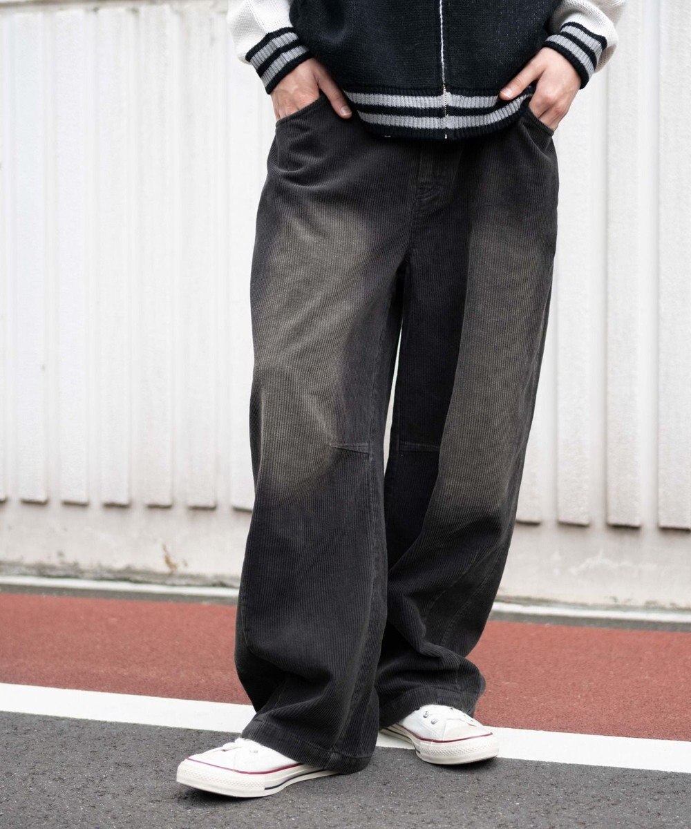 WEGO イージーバレルレッグコーデュロイパンツ 