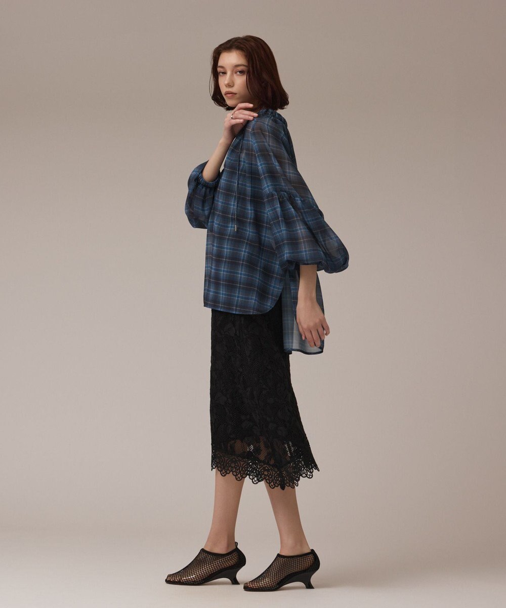 GRACE CONTINENTAL チェックカフタントップ 