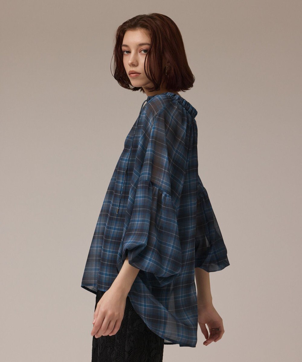 GRACE CONTINENTAL チェックカフタントップ 