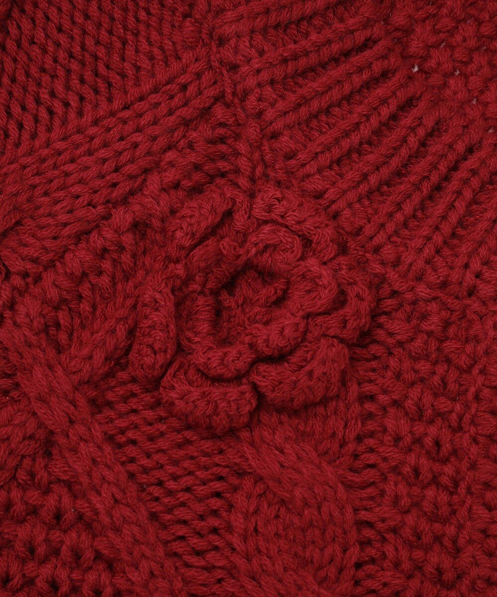 earth music&ecology 【一部予約】フラワーモチーフトグルボタンニットカーディガン 