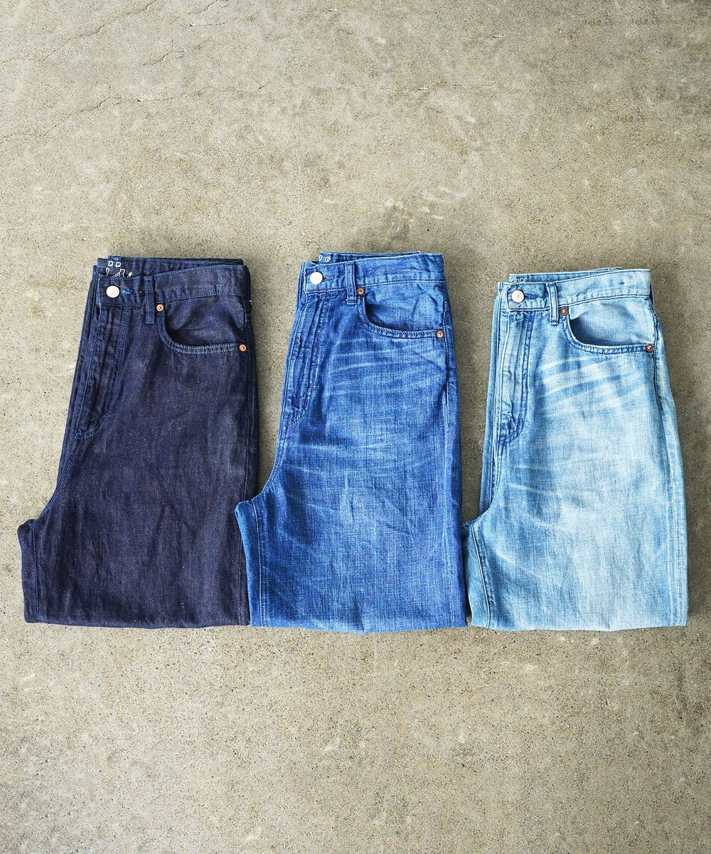caqu FS linen ankle boy`s アンクル丈 ゆったりボーイフィットリネンデニム 