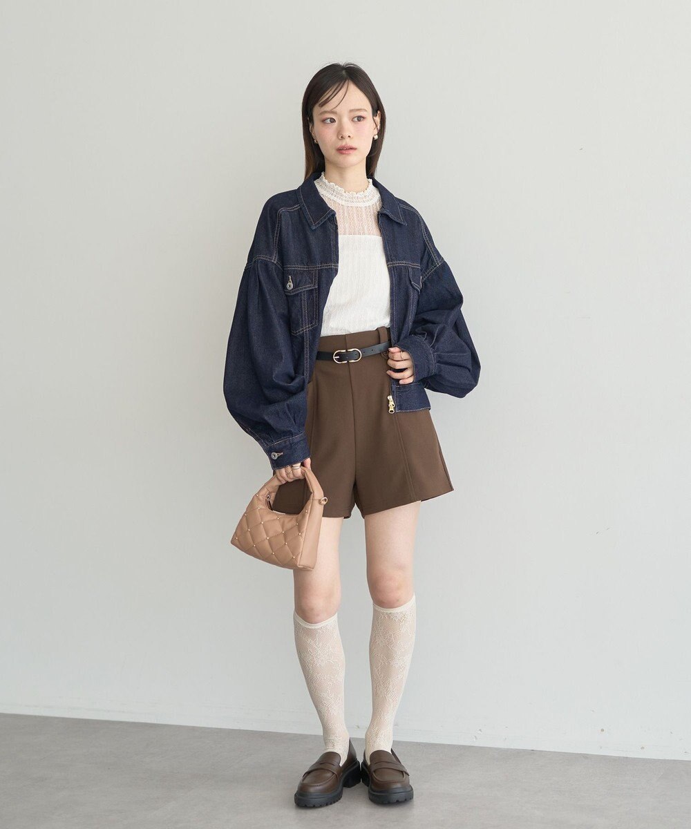 earth music&ecology ショートジップデニムジャケット 