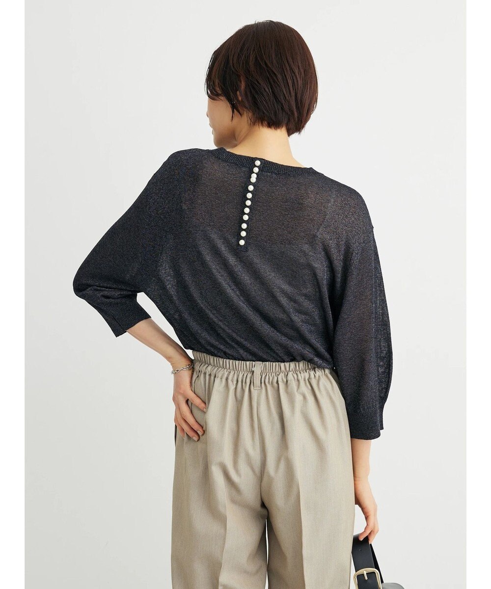 Green Parks ・ＥＬＥＮＣＡＲＥ　ＤＵＥバックパールシアー５分ニット 