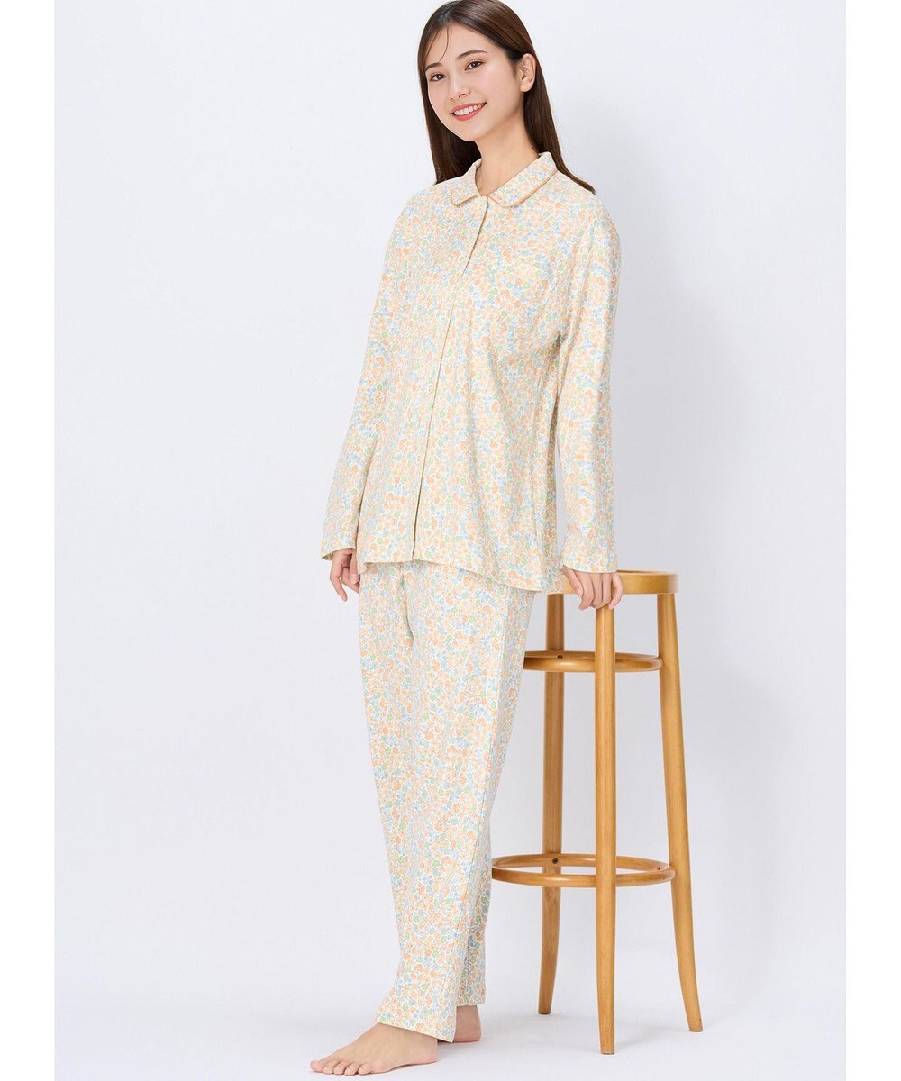 Wing パジャマ 綿100%(本体) スムース素材 長袖 長ズボン レディース EP7046 ウイング／ワコール 