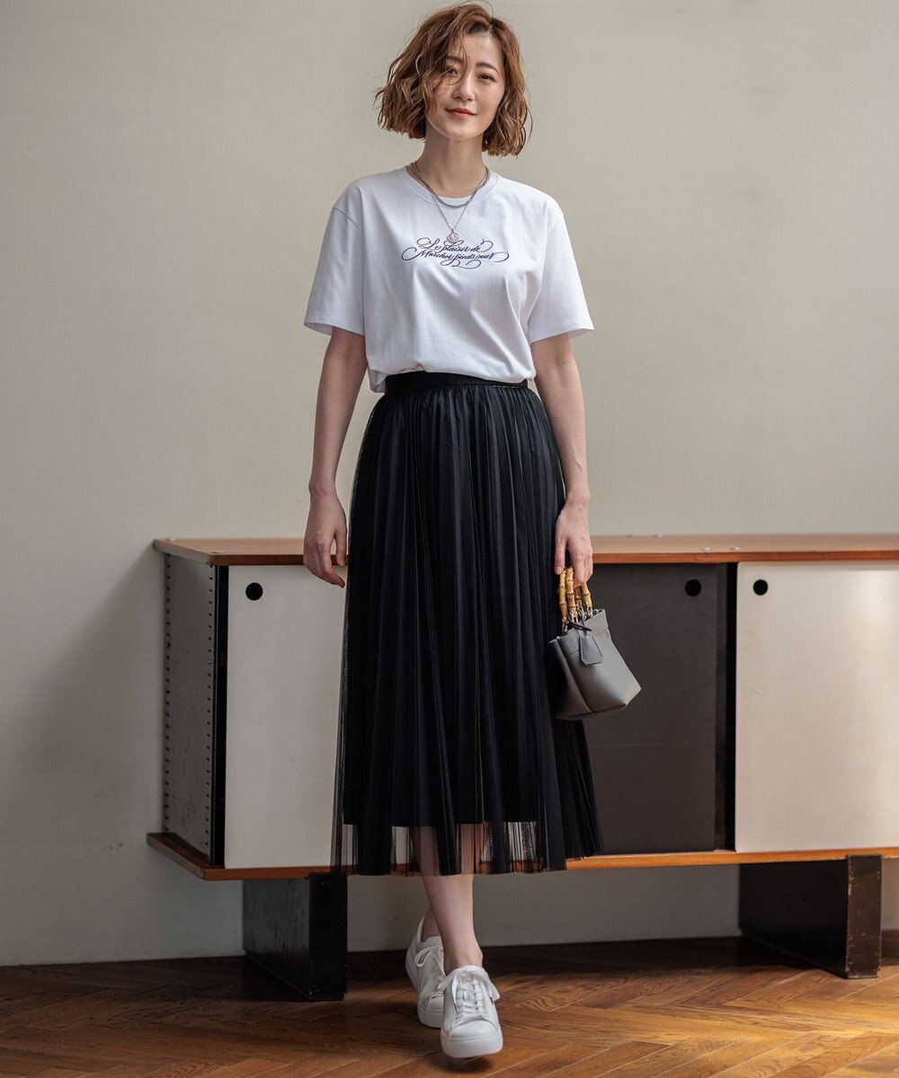 23区 L 【井波麻里衣さんコラボ】カリグラフィー 刺繍 Tシャツ 